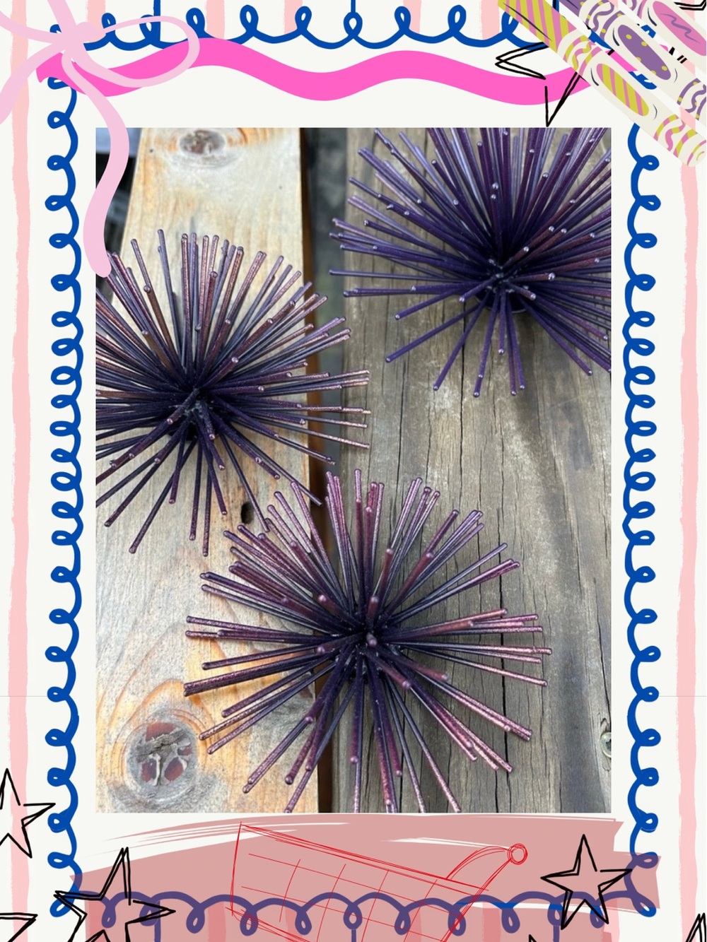 Purpleish- gold Decorative Spiky Decor